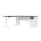 Bestar BESTAR Upstand 72W L-Shaped Electric Standing Desk in deep grey & white 175852-000032 - alternate 1
